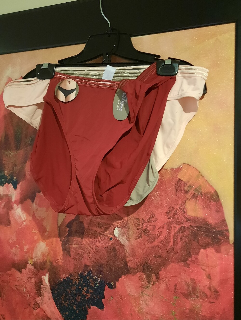 NWT 3Pack Women's Plus Size 3X Seamless Micro Bikini Panties Red Blush Gray XXXL
